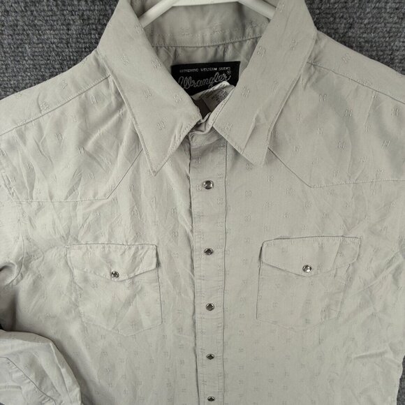 Wrangler Women Rayon Blend Pearl Snap Up Shirt Long Sleeve Gray Soft Large Adult - Picture 1 of 15